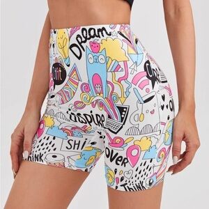 SHEIN Women Cartoon Graphic Biker Shorts Size M